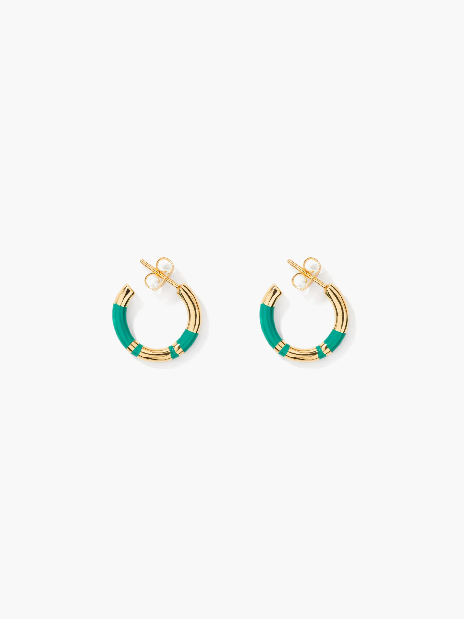 Aurelie Bidermann - Positano Emerald Green Mini Hoop Earrings