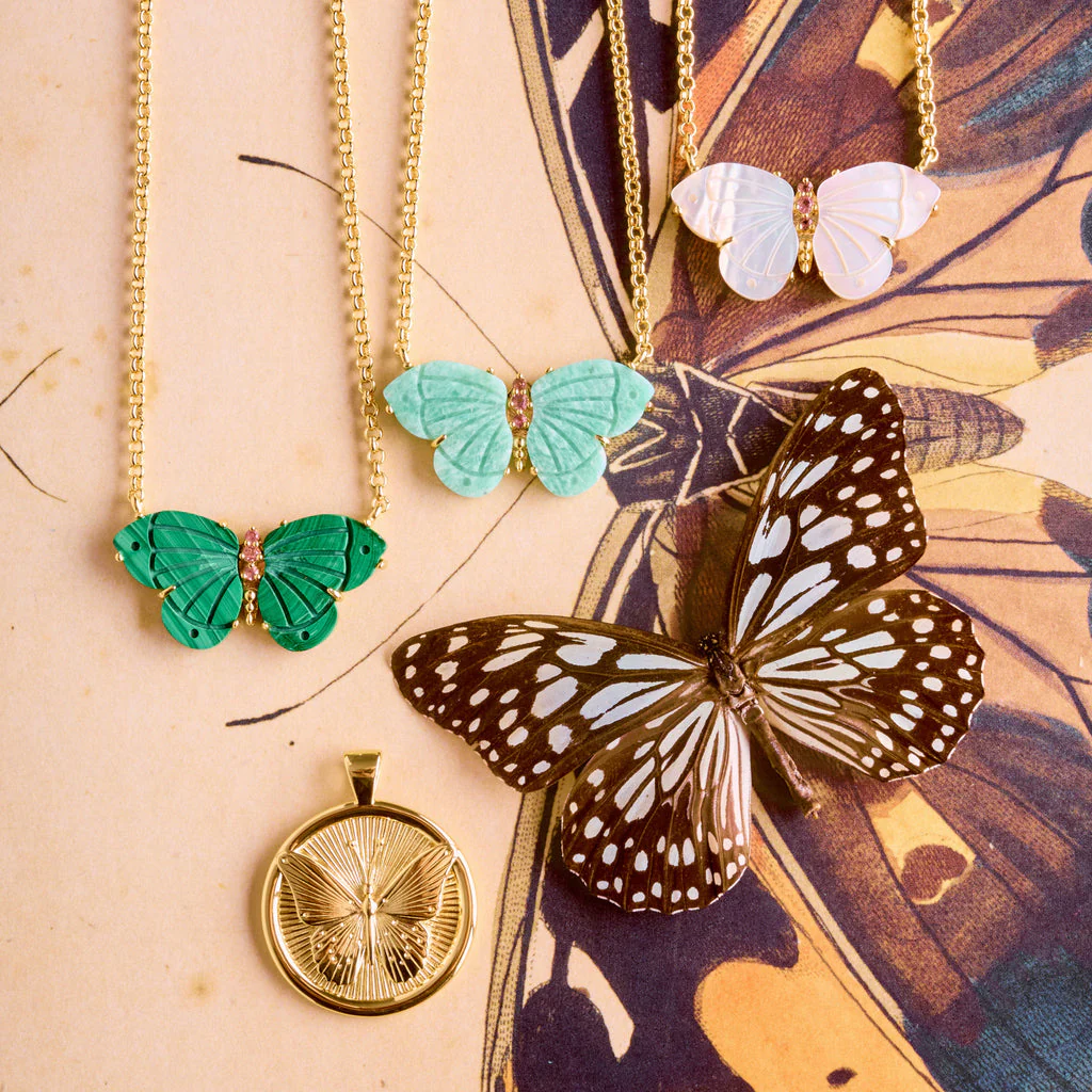 FREEDOM Stone Butterfly Necklace in Amazonite - Image 4