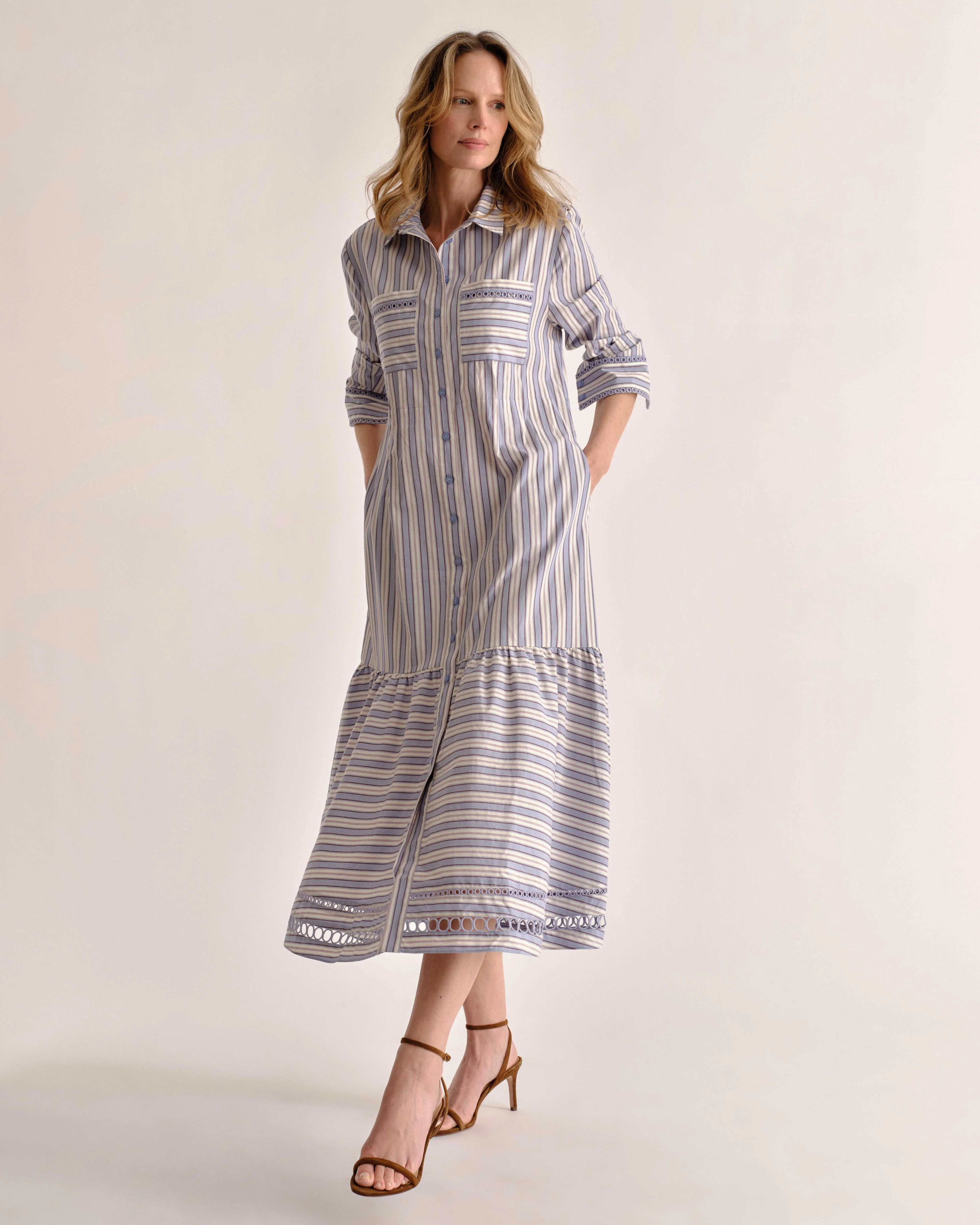 PF26 Celia Dress-Cartolina Stripe-Pale Blue - Image 4