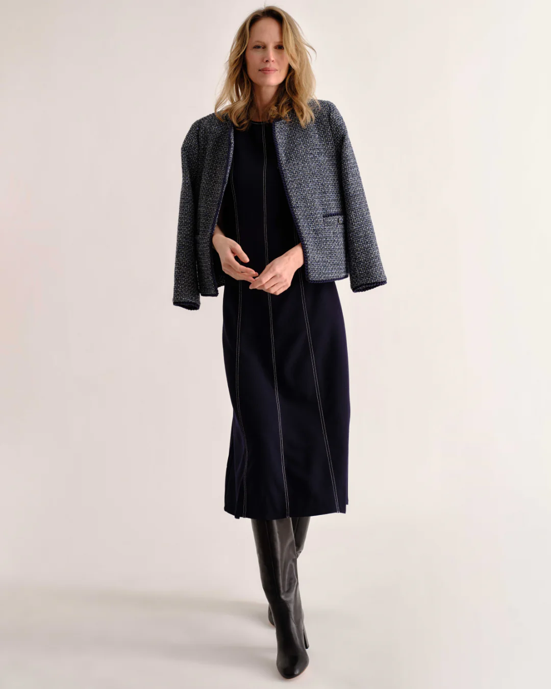 Rain Midi Dress-Dark Navy - Image 3