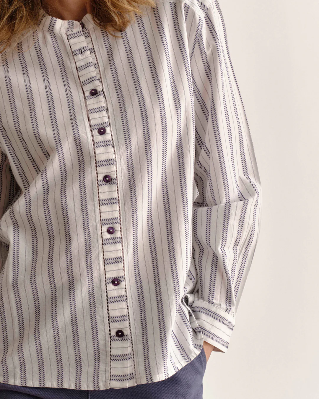 Rosalie Shirt-Coastal Indigo Stripe - Image 6