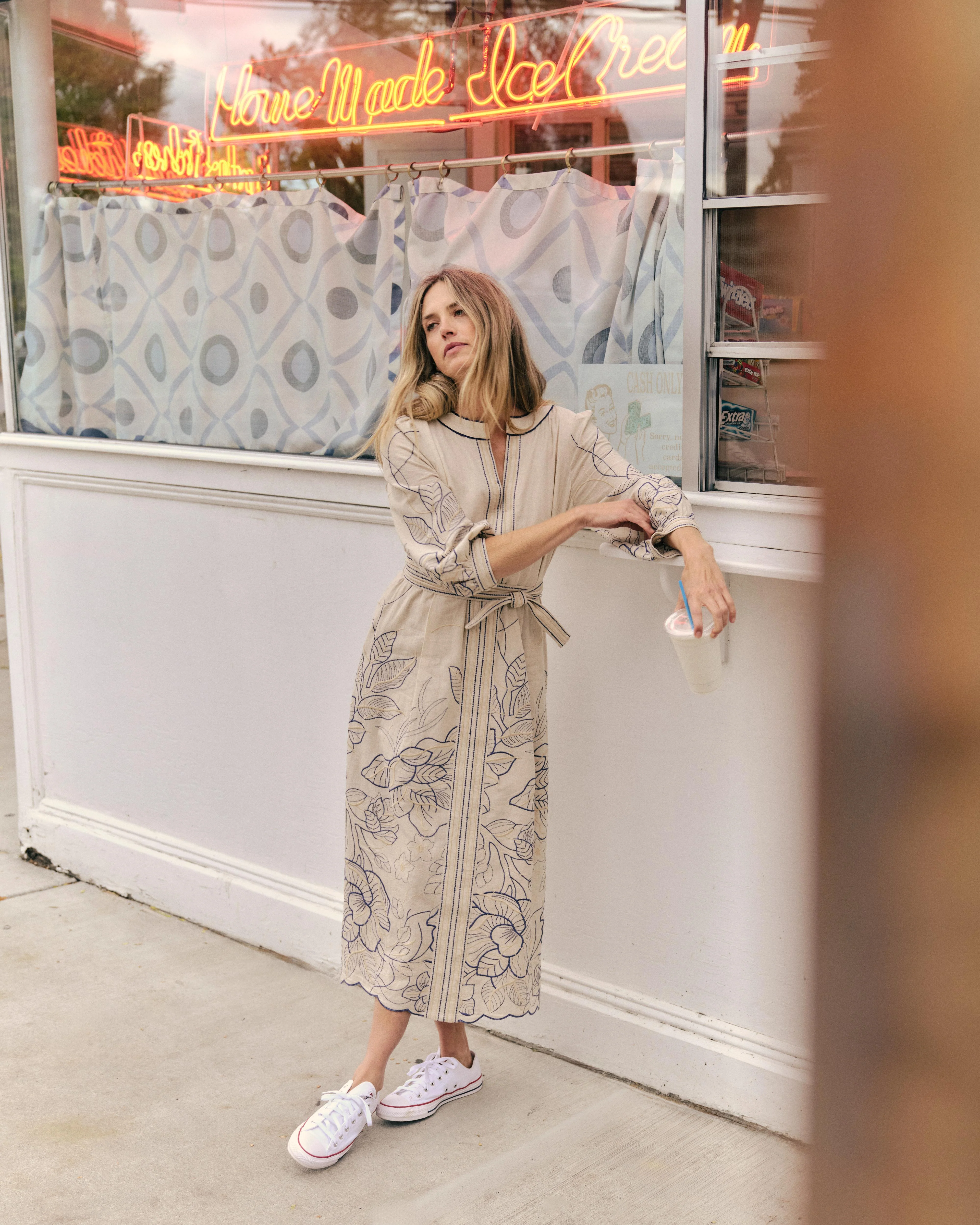 Sandy Midi Dress-Natural Linen - Image 3