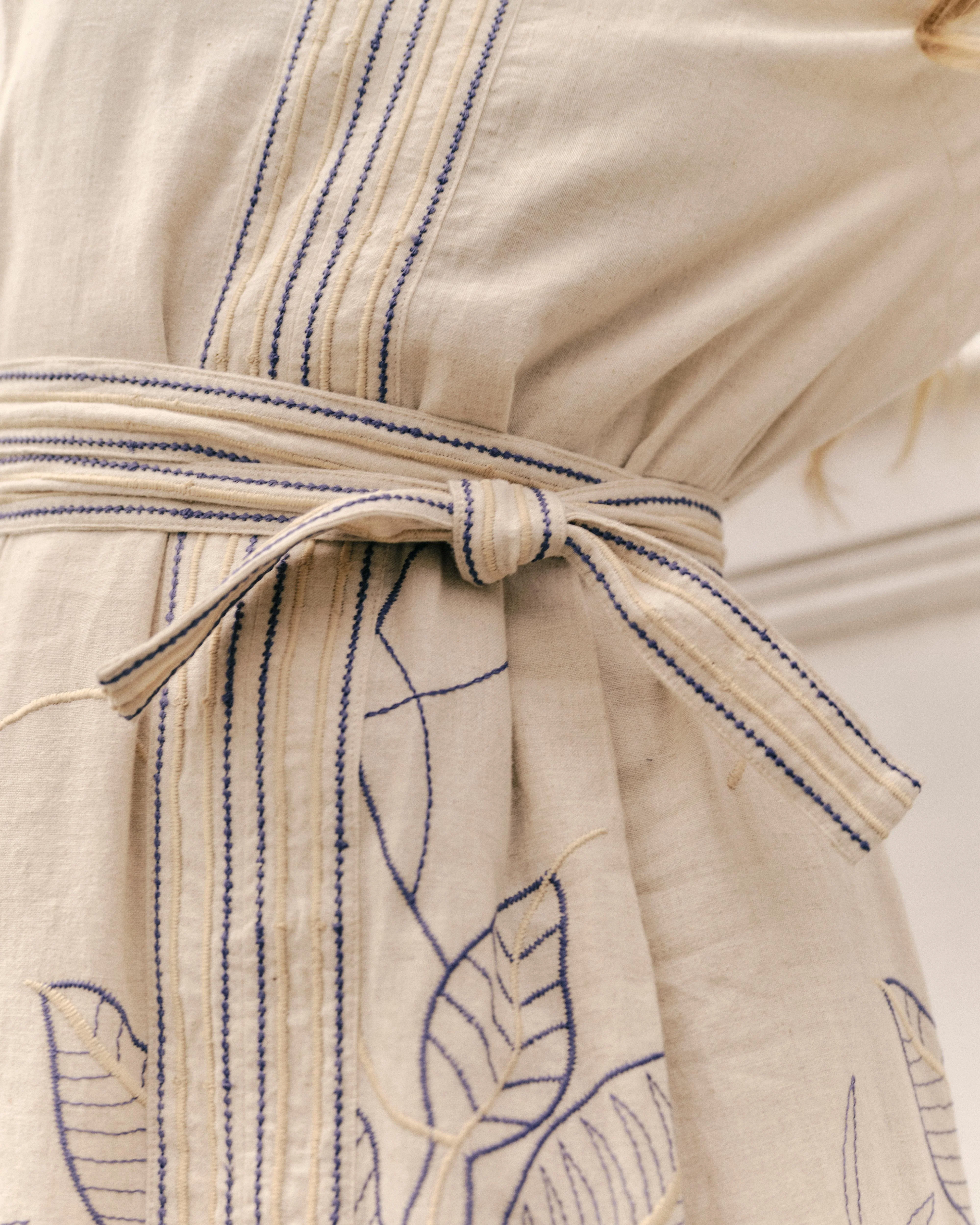 Sandy Midi Dress-Natural Linen - Image 4
