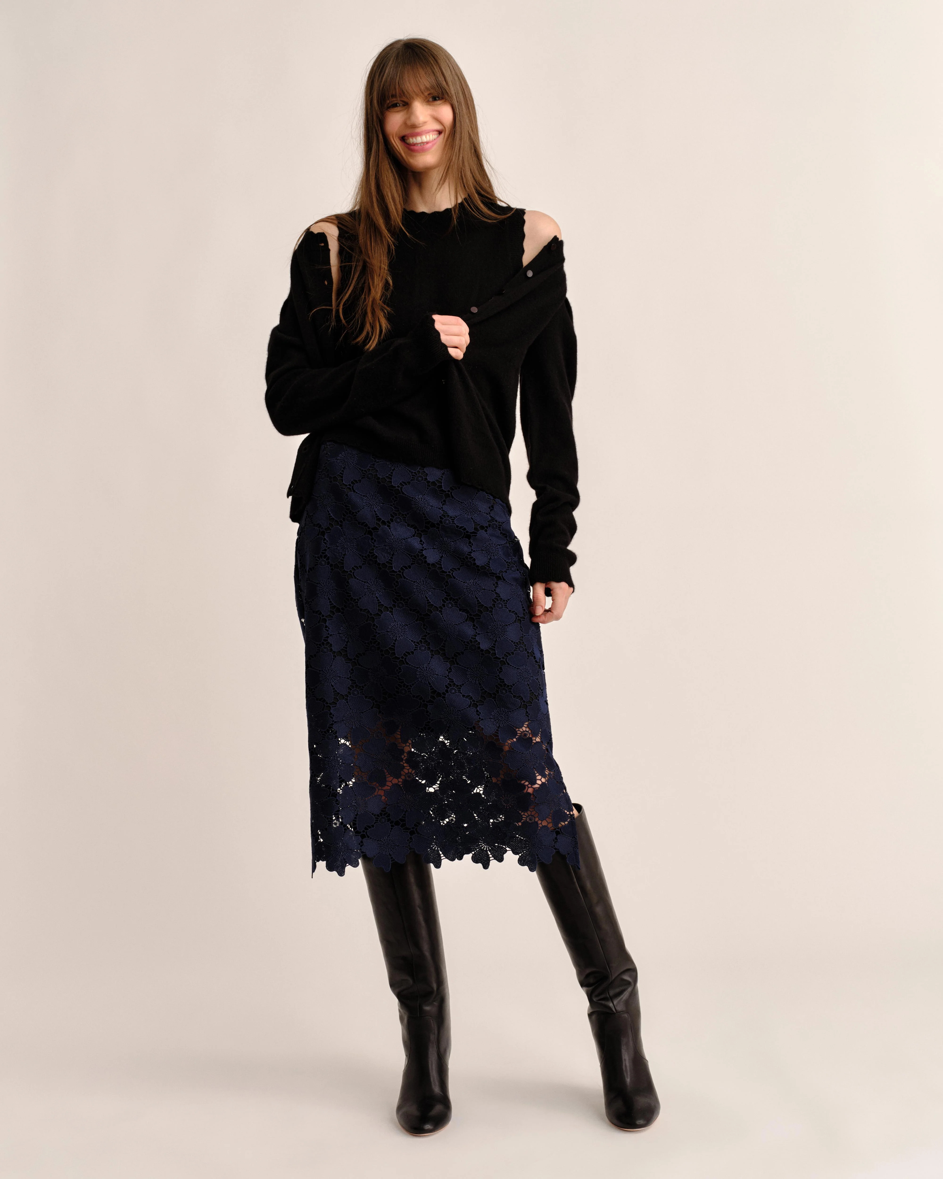 SP26 Mulberry Midi Skirt-Midnight Blue - Image 6
