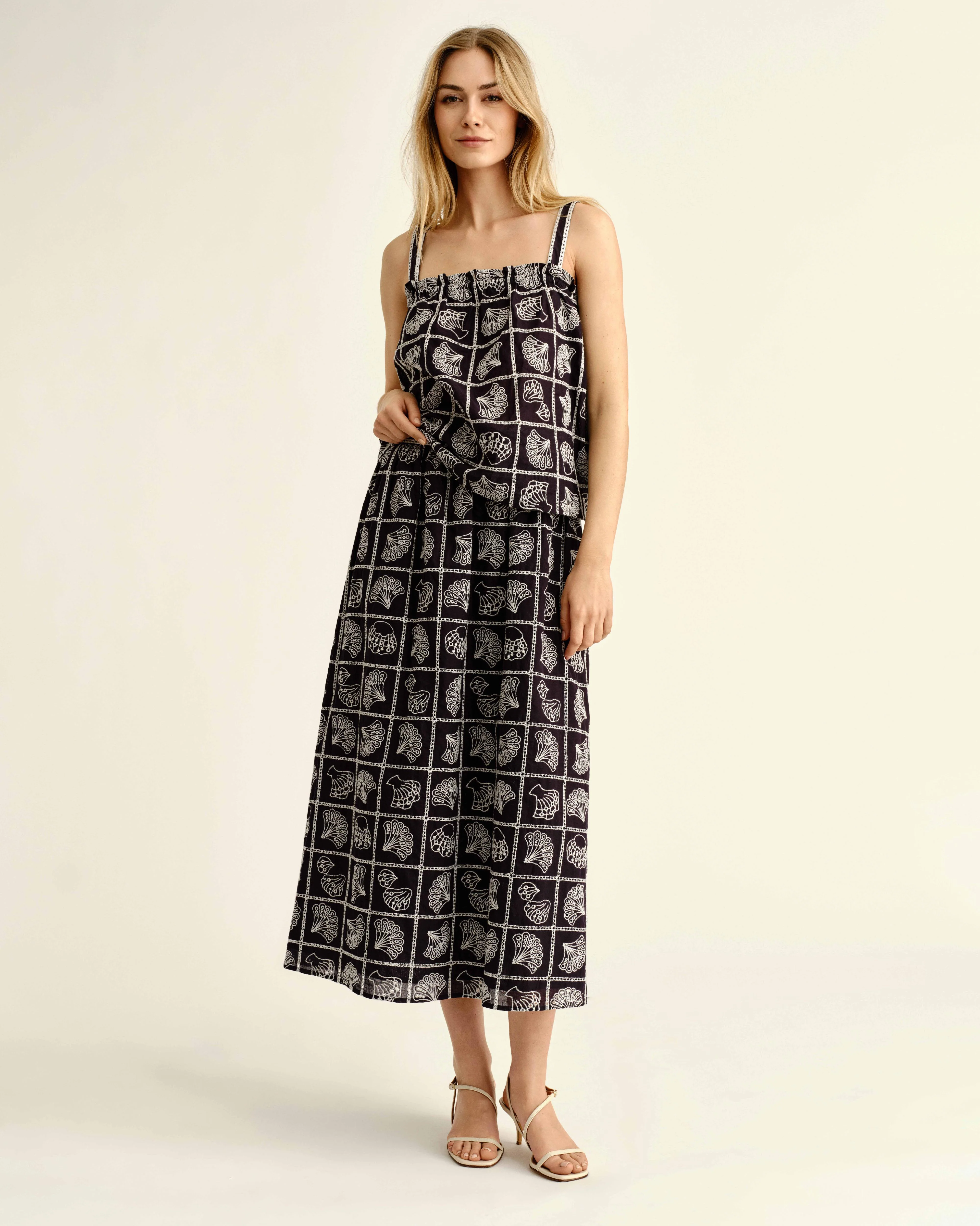 SU26 Celine Midi Skirt-Midnight Blue - Image 2