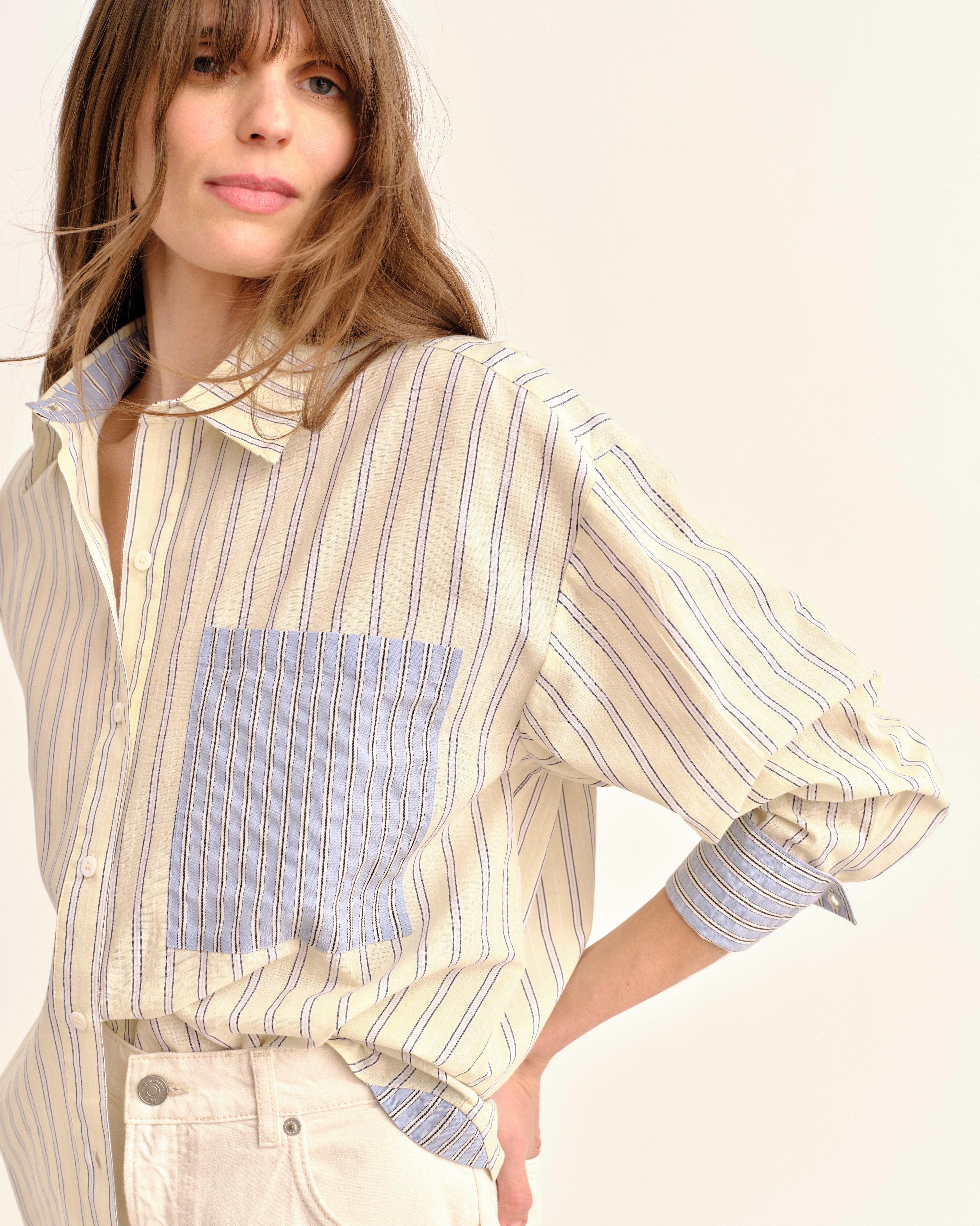 SU26 Penelope Button Front Shirt-Banana Stripe - Image 5
