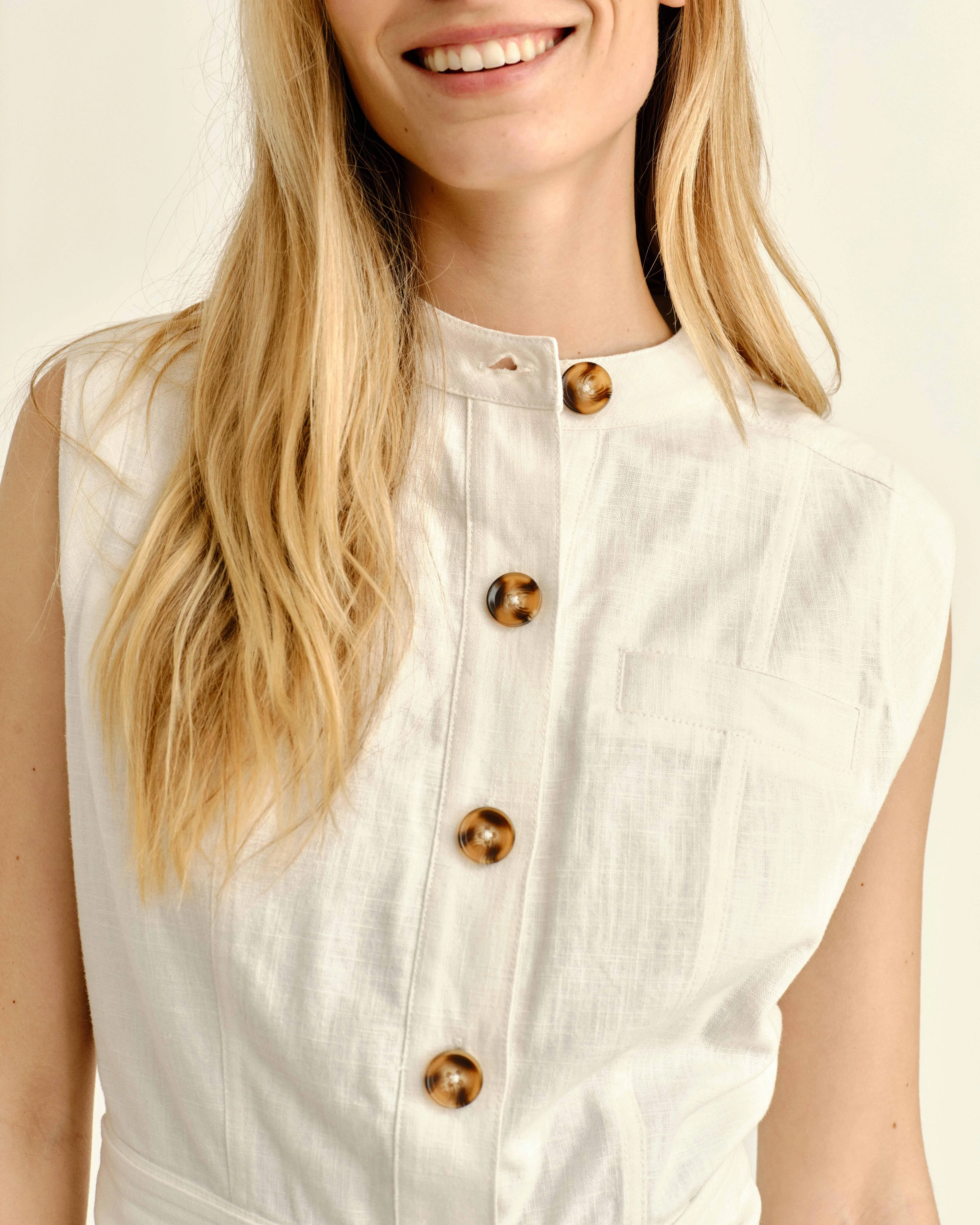 SU26 Rachel Sleeveless Romper-Bright White - Image 4