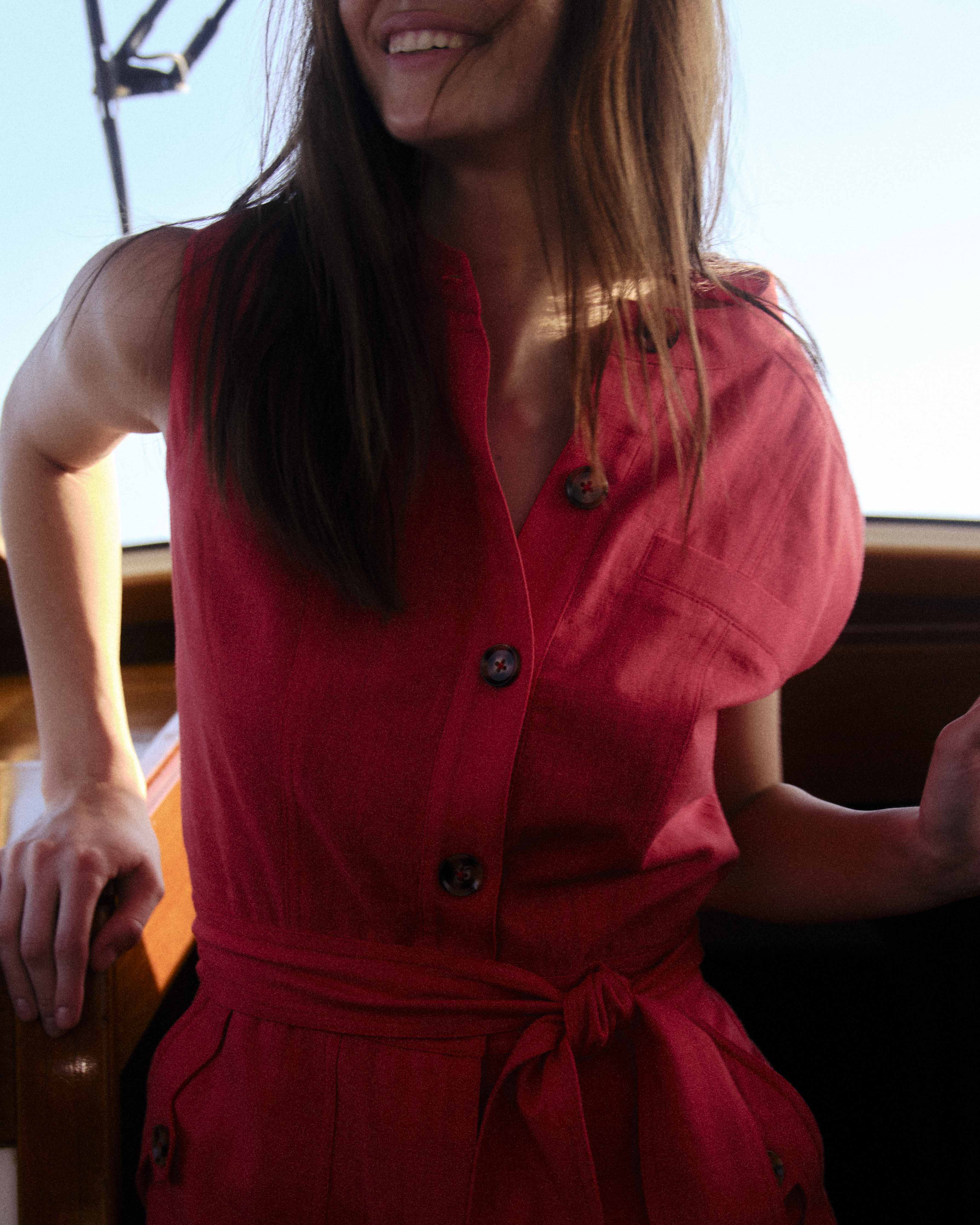SU26 Rachel Sleeveless Romper-Poppy - Image 4
